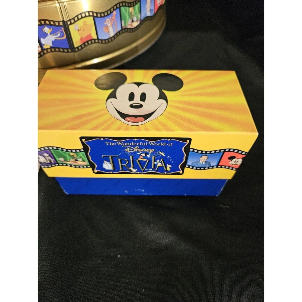 Vintage 1997 The Wonderful World Of Disney Trivia Game In Collectible Gold Tin